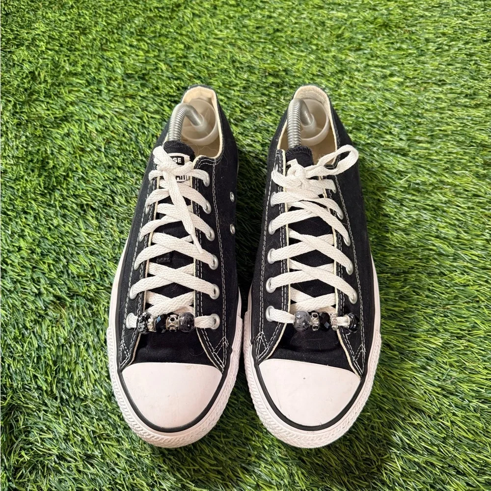 Converse Chuck Taylor All Star Low Top Black Canvas Sneakers womens size 10 - Picture 5 of 8